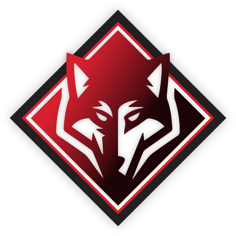 Template logo design head face wolf red color and black background 6085312  Vector Art at Vecteezy